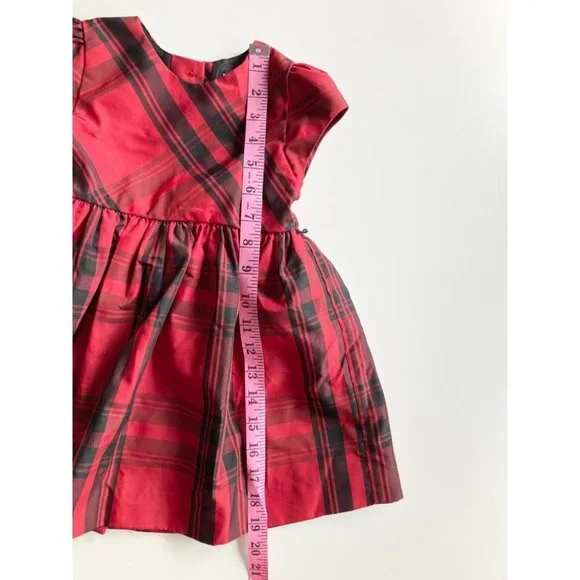Lot of 2 RALPH LAUREN 24M Baby Dresses - Red Plaid Taffeta & Pink Seersucker - Picture 8 of 16